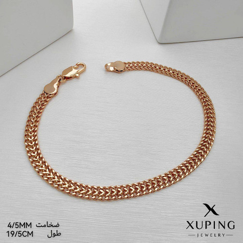دستبند ژوپینگ قفل طوطی  طول ۱۹/۵سانتی متر و ضخامت ۴/۵میلیمتر